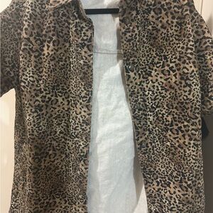 ASOS Leopard Print Jean Jacket
